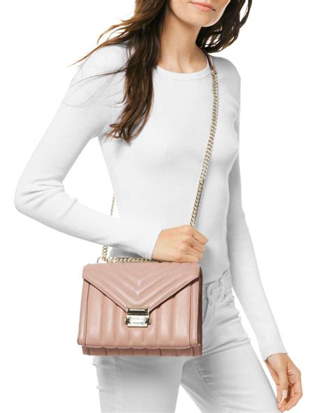 michael kors whitney large flap shoulder bag|Michael Kors quilted tote.